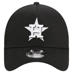 Houston Astros A-Frame 9FORTY Trucker Adjustable Hat Black | New Era