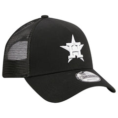 Houston Astros A-Frame 9FORTY Trucker Adjustable Hat Black | New Era