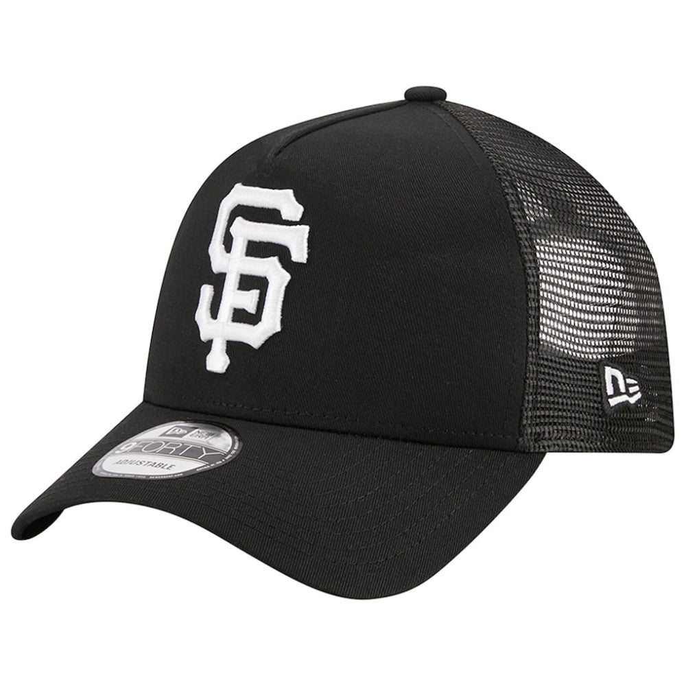 San Francisco Giants A-Frame 9FORTY Trucker Adjustable Hat Black | New Era