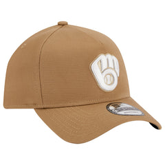 Milwaukee Brewers A-Frame 9FORTY Adjustable Hat Khaki | New Era