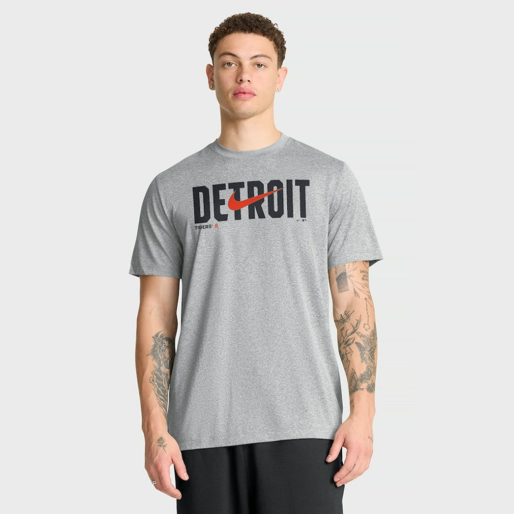 Detroit Tigers Swoosh Legend Dri-FIT T-Shirt Heather Gray | Nike
