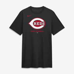 Cincinnati Reds Tri-Blend Logo T-Shirt Black | Nike