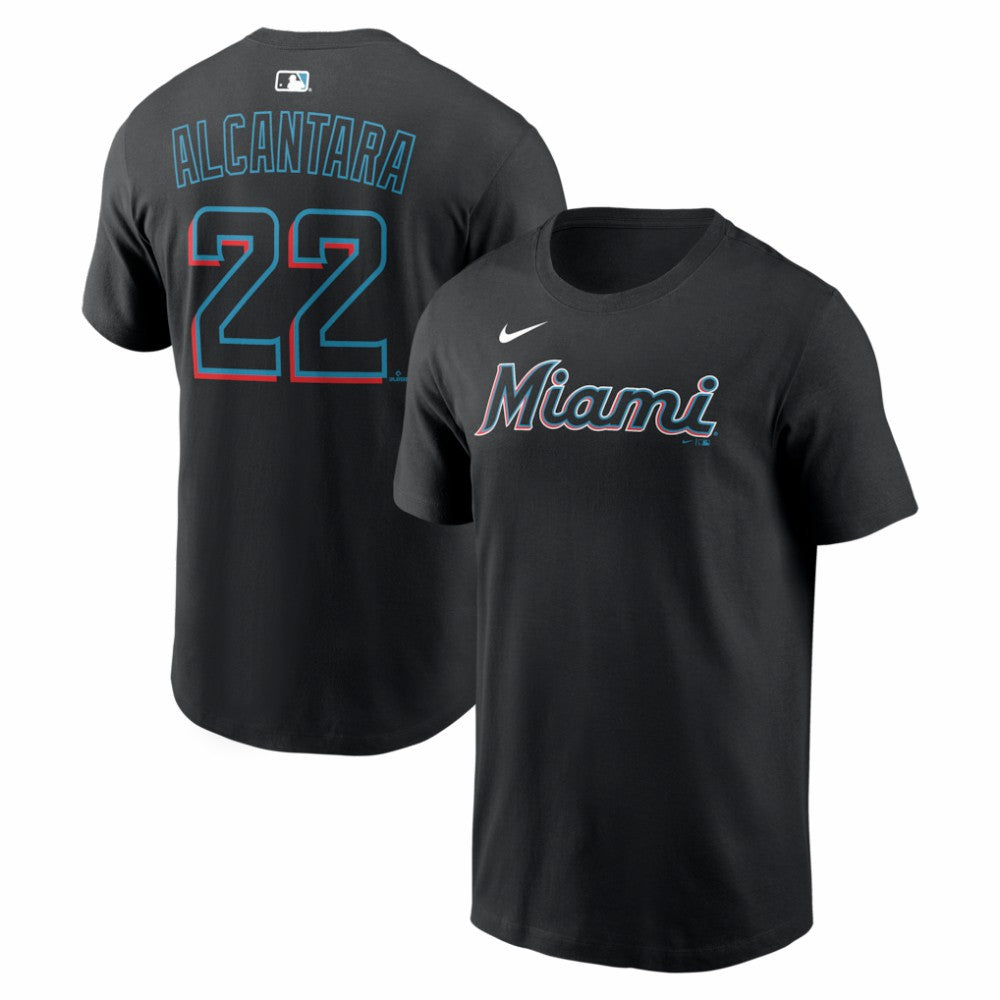 Sandy Alcantara Miami Marlins Home Name & Number T-Shirt Black | Nike