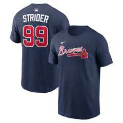 Spencer Strider Atlanta Braves Name & Number T-Shirt Navy | Nike