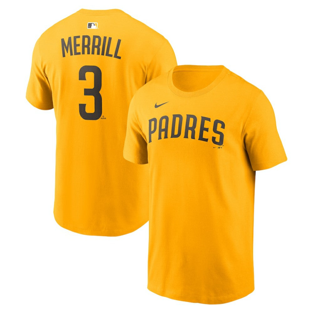 Jackson Merrill San Diego Padres Name & Number T-Shirt Gold | Nike