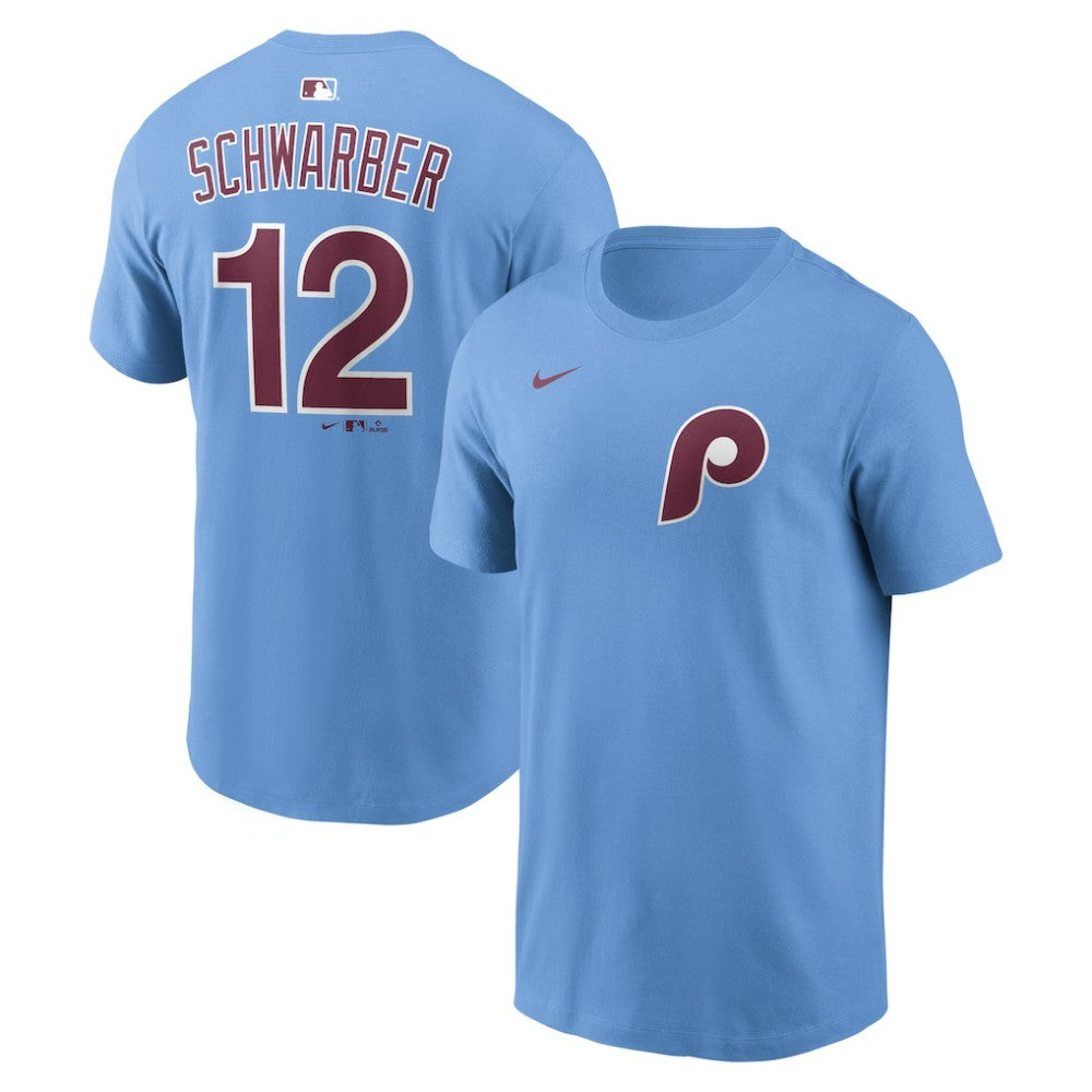 Kyle Schwarber Philadelphia Phillies Name & Number T-Shirt Light Blue | Nike
