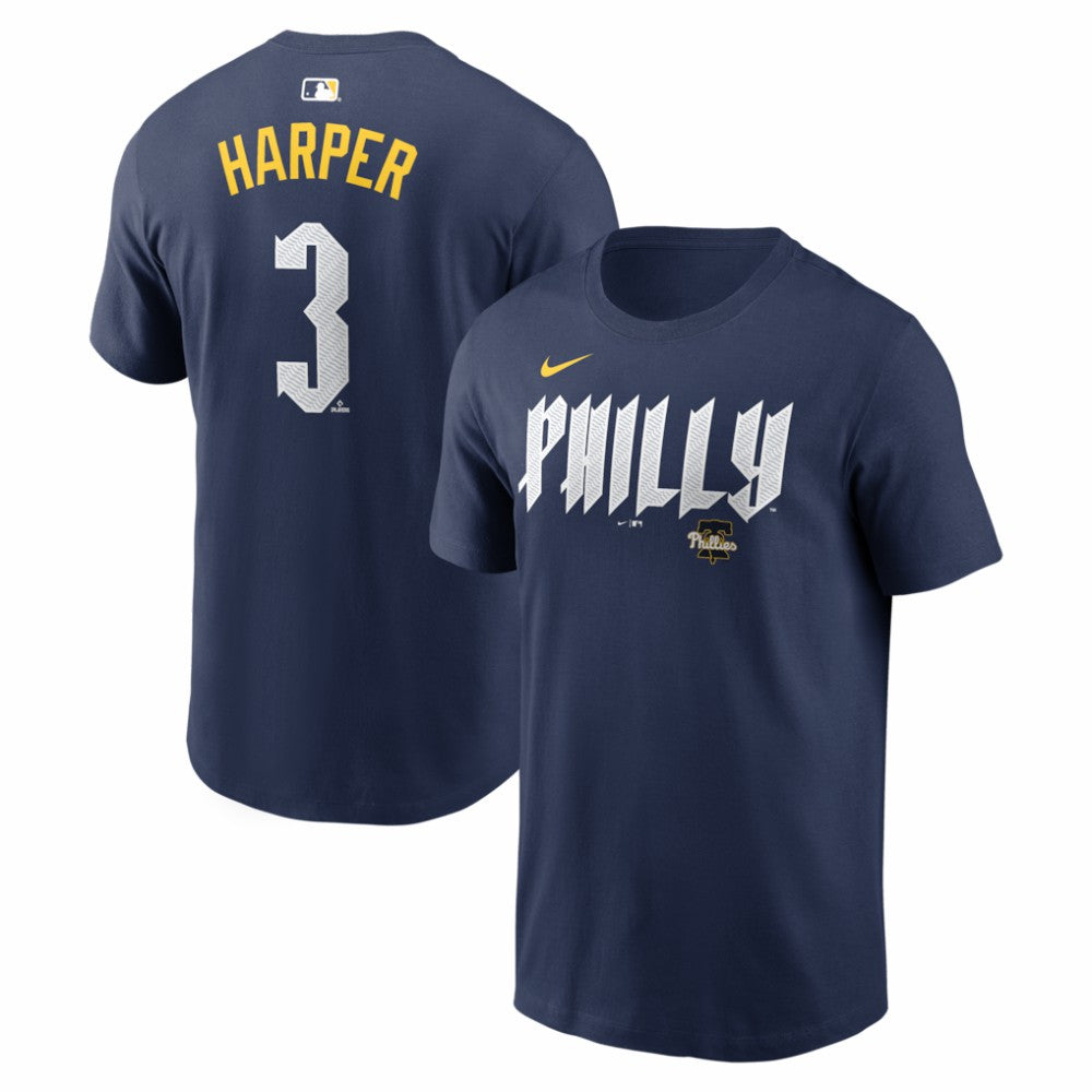 Bryce Harper Philadelphia Phillies City Connect Name & Number T-Shirt Navy | Nike