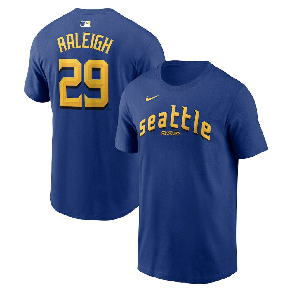 Cal Raleigh Seattle Mariners City Connect Name & Number T-Shirt Royal | Nike