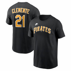 Roberto Clemente Pittsburgh Pirates Cooperstown Collection Name & Number T-Shirt Black | Nike