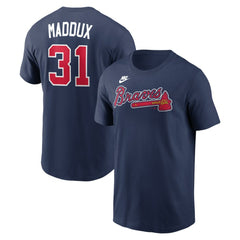Greg Maddux Atlanta Braves Cooperstown Collection Name & Number T-Shirt Navy | Nike