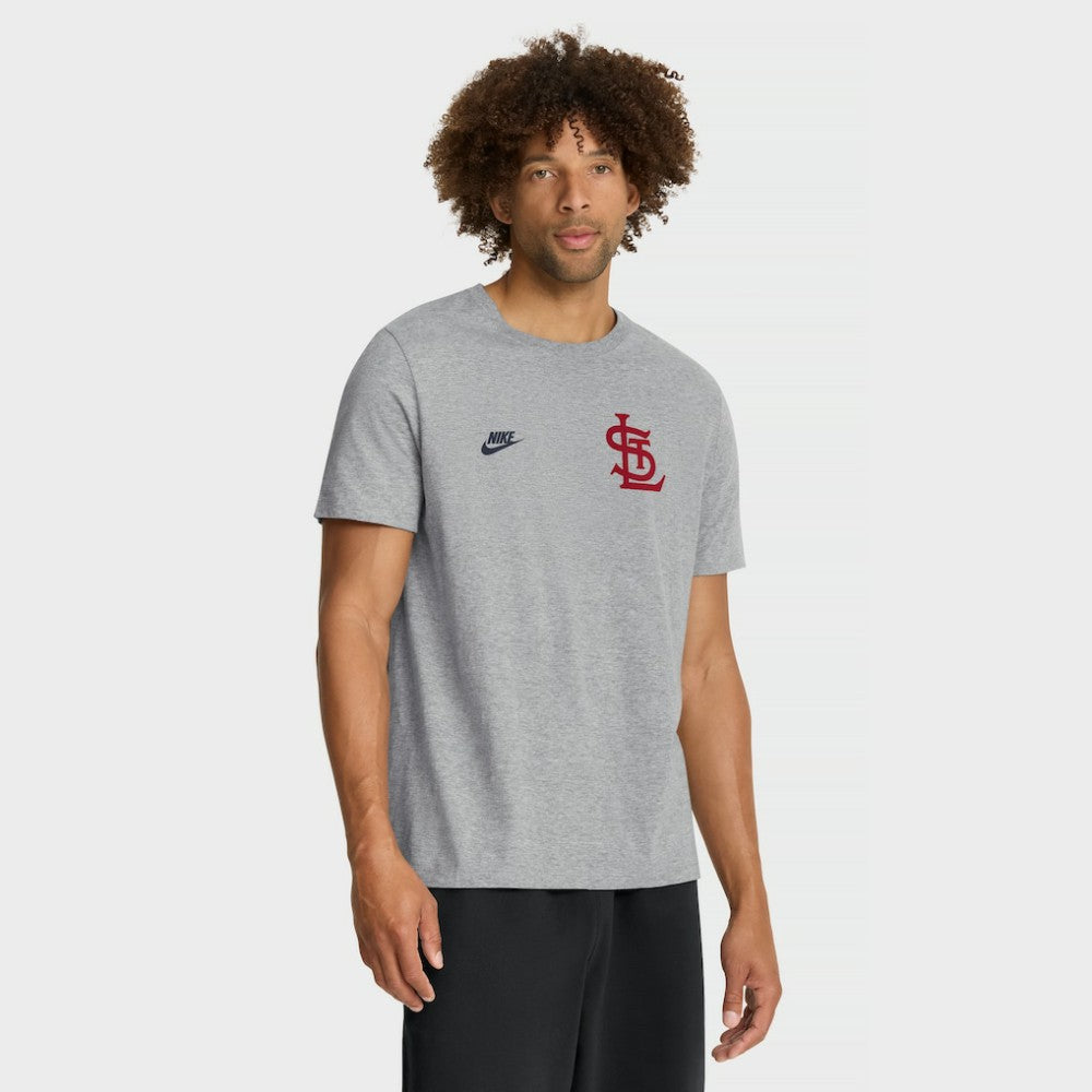 St. Louis Cardinals Cooperstown 2-Hit T-Shirt Heather Gray | Nike
