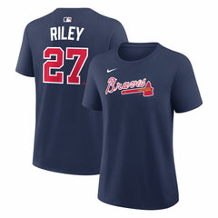 Austin Riley Atlanta Braves Women's Name & Number T-Shirt Navy | Nike