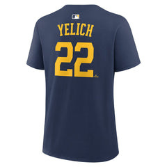 Christian Yelich Milwaukee Brewers Women's Name & Number T-Shirt Navy | Nike