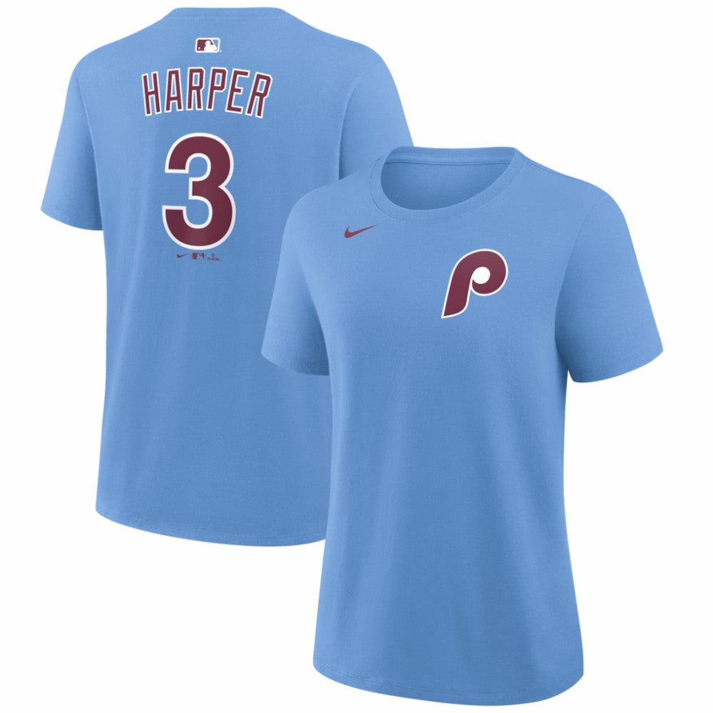 Bryce Harper Philadelphia Phillies Women's Name & Number T-Shirt Light Blue | Nike