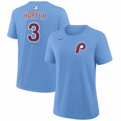 Bryce Harper Philadelphia Phillies Women's Name & Number T-Shirt Light Blue | Nike