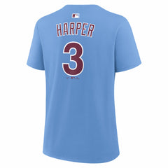 Bryce Harper Philadelphia Phillies Women's Name & Number T-Shirt Light Blue | Nike