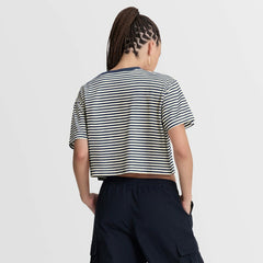 Houston Astros Women's Cooperstown Collection Striped Cropped T-Shirt Navy/Cream | Nike