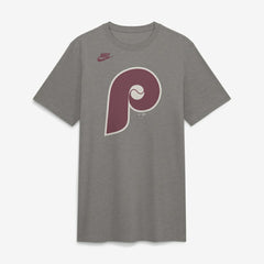 Philadelphia Phillies Cooperstown Logo Tri-Blend T-Shirt Heather Charcoal | Nike
