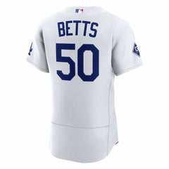Mookie Betts Los Angeles Dodgers Home Authentic Sponsor Patch Jersey White | Nike