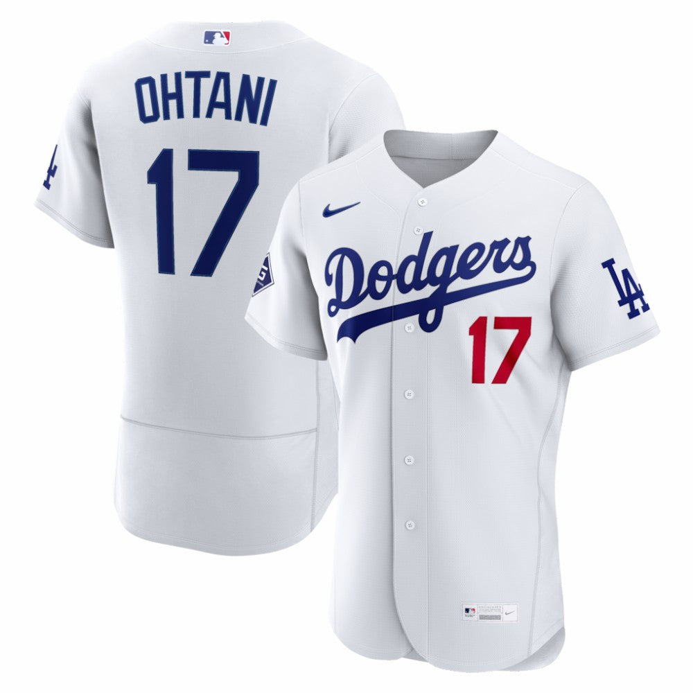 Shohei Ohtani Los Angeles Dodgers Home Authentic Sponsor Patch Jersey - White