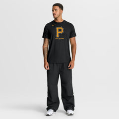 Pittsburgh Pirates Tri-Blend Logo T-Shirt Black | Nike