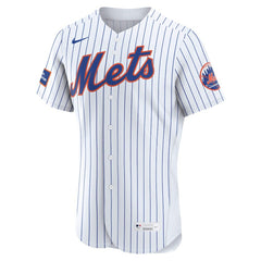 New York Mets Home Sponsor Patch Authentic Jersey - White