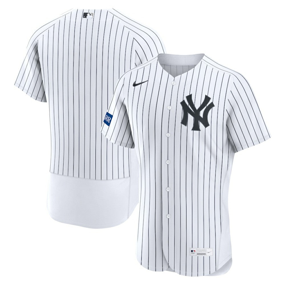 New York Yankees Home Sponsor Patch Authentic Jersey - White