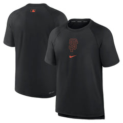 San Francisco Giants Authentic Collection Pregame Raglan Performance T-Shirt Black | Nike
