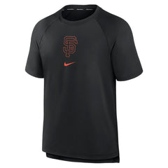 San Francisco Giants Authentic Collection Pregame Raglan Performance T-Shirt Black | Nike