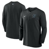 Miami Marlins Authentic Collection Game Time Performance Quarter-Zip Top Black | Nike