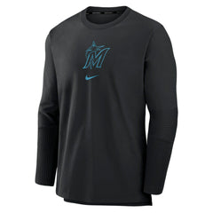 Miami Marlins Authentic Collection Player Dri-FIT Lightweight Pullover Black | Nike