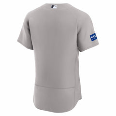 New York Yankees Road Sponsor Patch Authentic Jersey - Gray