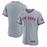 New York Mets Road Sponsor Patch Authentic Jersey - Gray