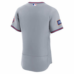 New York Mets Road Sponsor Patch Authentic Jersey - Gray
