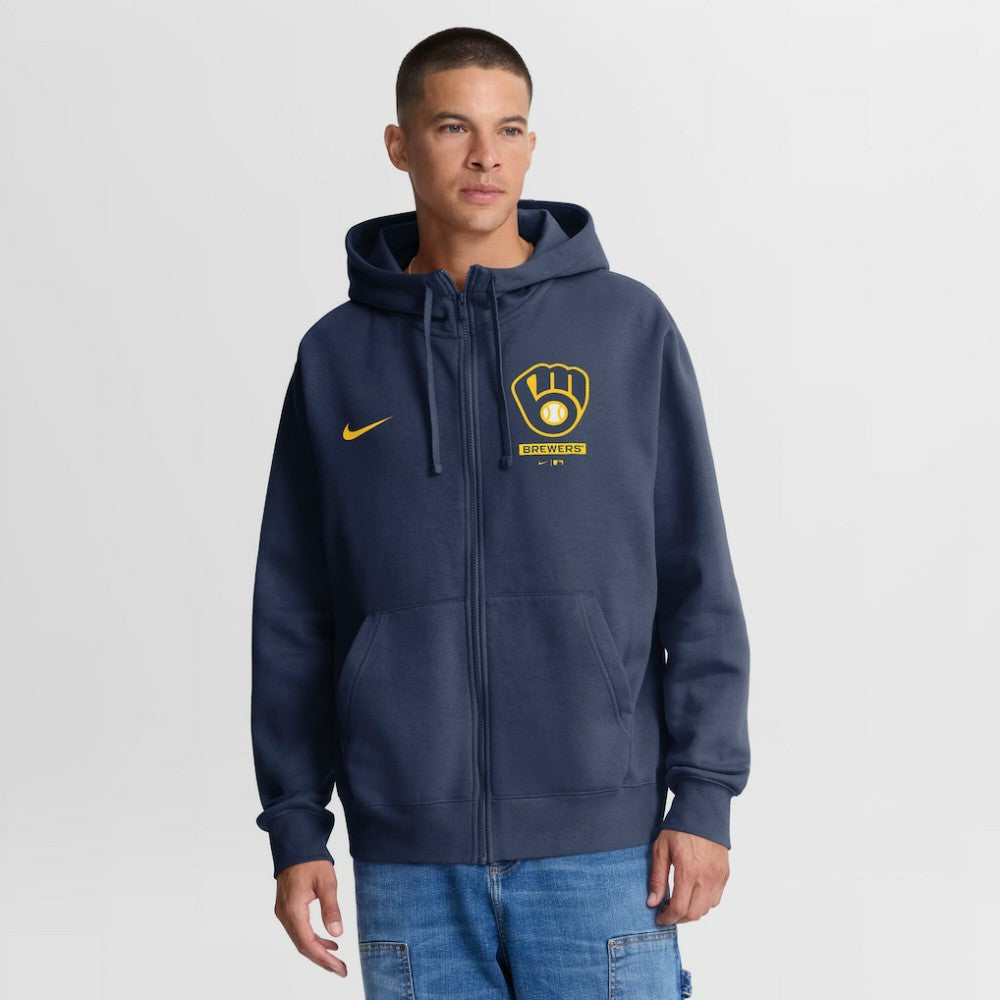 Milwaukee Brewers Primetime Lockup Full-Zip Hoodie Navy | Nike