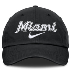 Miami Marlins Primetime Club Adjustable Hat Black | Nike