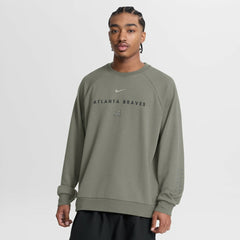 Atlanta Braves Statement Primary Raglan Dri-FIT Sweatshirt Olive | Nike