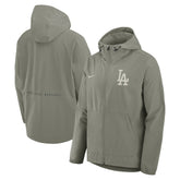 Los Angeles Dodgers Unlimited Packable Full-Zip Hooded Jacket Olive | Nike