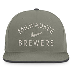 Milwaukee Brewers Pro Dri-FIT Snapback Hat Olive | Nike