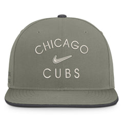 Chicago Cubs Pro Dri-FIT Snapback Hat Olive | Nike