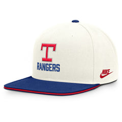 Texas Rangers Cooperstown Pro Dri-FIT Snapback Hat Cream/Royal | Nike