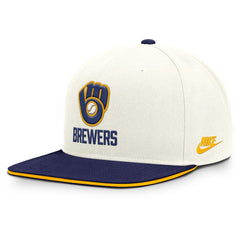 Milwaukee Brewers Cooperstown Pro Dri-FIT Snapback Hat Cream/Royal | Nike