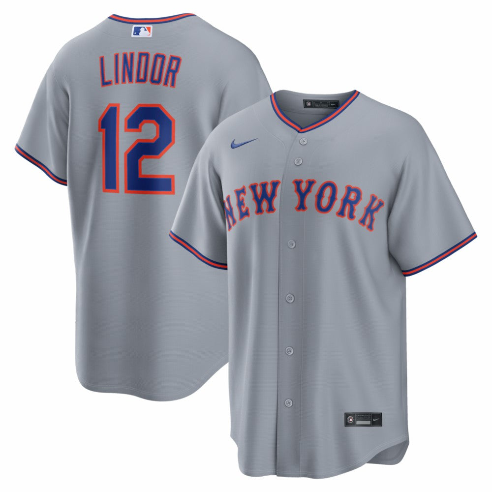 Francisco Lindor New York Mets Road Replica Jersey - Gray