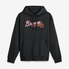 Atlanta Braves Dri-Fit Club Hoodie Black | Nike