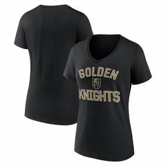 Vegas Golden Knights Logo Athletic Women's Arch Victory V-Neck T-Shirt Black