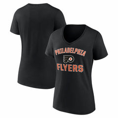 Philadelphia Flyers Logo Athletic Women's Arch Victory V-Neck T-Shirt Black