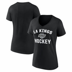 Los Angeles Kings Logo Athletic Women's Arch Victory V-Neck T-Shirt Black