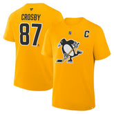 Sidney Crosby Pittsburgh Penguins Fanatics Authentic Stack Name & Number T-Shirt Gold