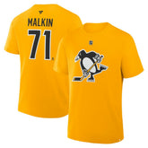 Evgeni Malkin Pittsburgh Penguins Fanatics Authentic Stack Name & Number T-Shirt Gold