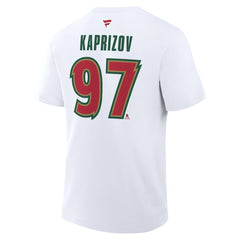 Kirill Kaprizov Minnesota Wild Fanatics Authentic Stack Name & Number T-Shirt White